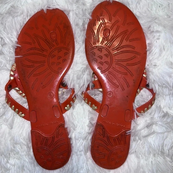 Jack Rogers Jelly Sandals size 8 Orange and Yellow / Gold Detail - Picture 5 of 5
